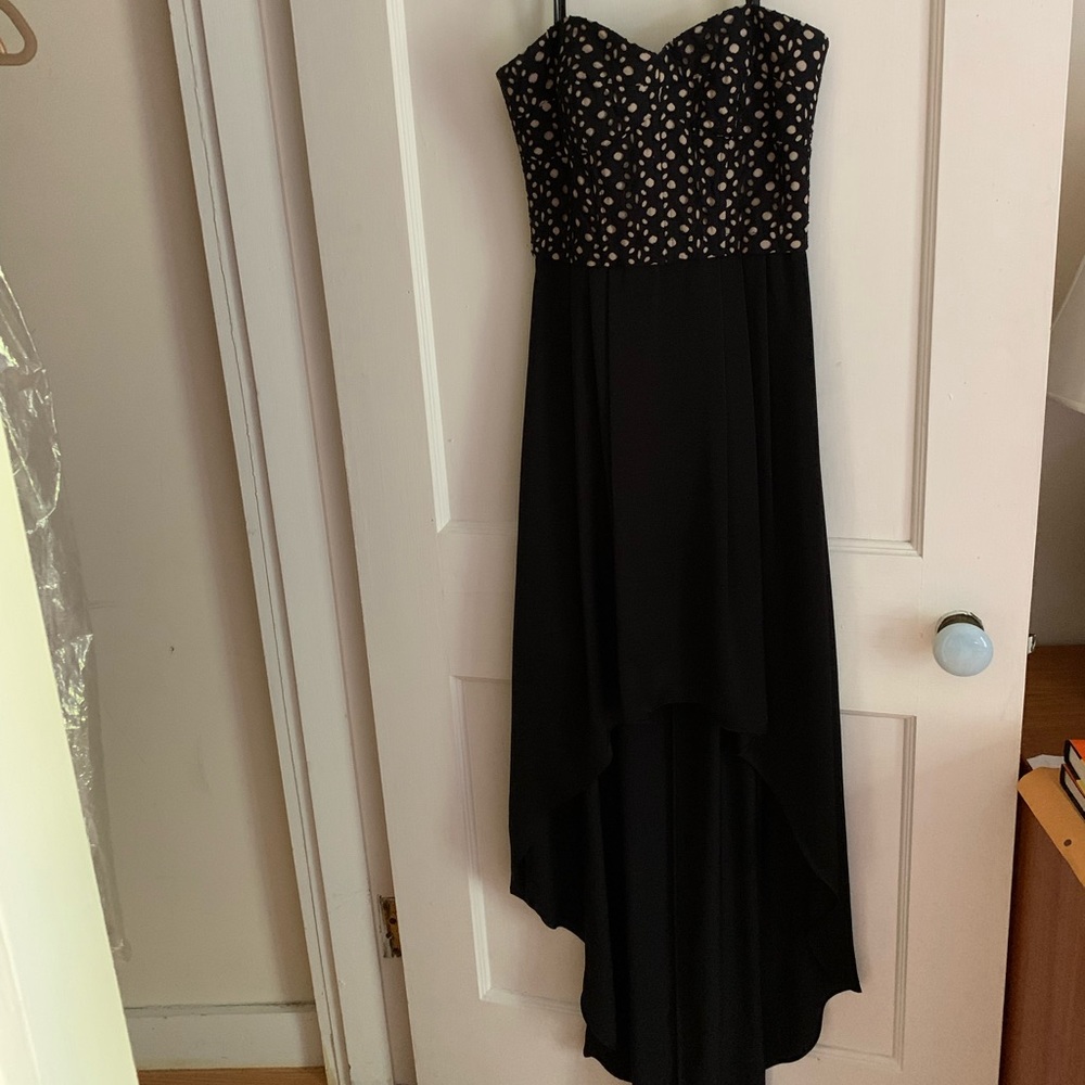 BCBG crocheted strapless corset dress